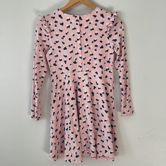 Polarn O. Pyret Sweden Pink button back dress with ruffle at sleeve - Picture 4 of 5